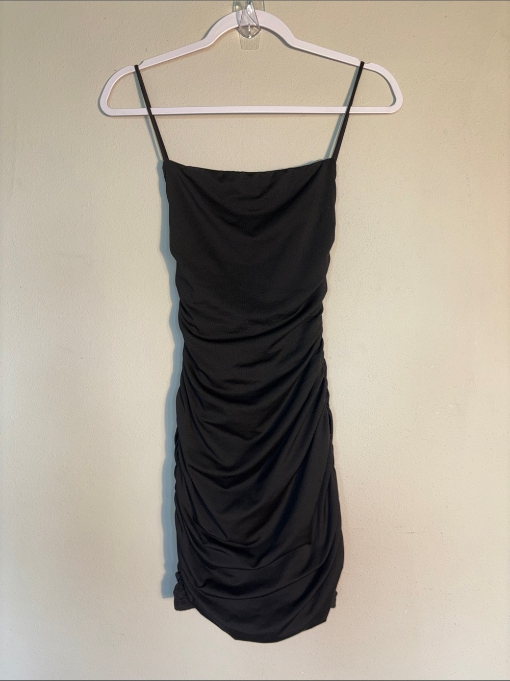 Princess Polly Black Ruched Mini Slip Dress